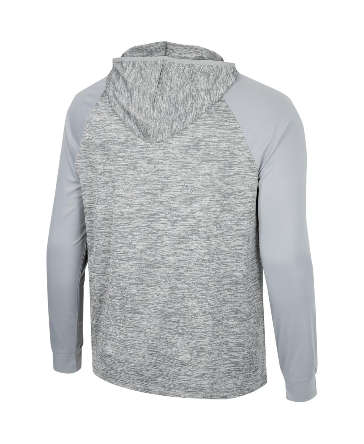 Colosseum Men's  Gray Oklahoma Sooners Cybernetic Raglan Quarter-zip Hooded Top In Gray