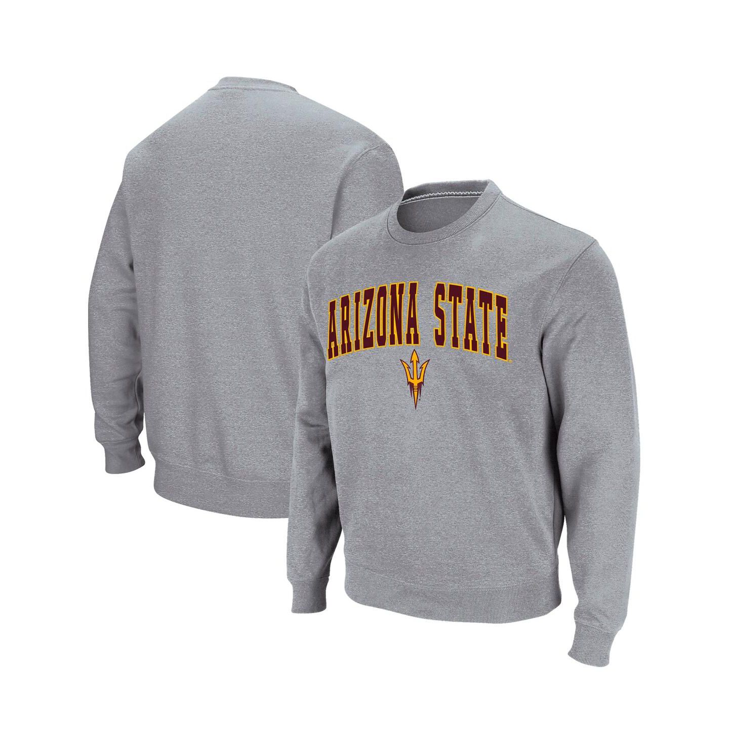Мужская толстовка Colosseum Arizona State Sun Devils Arch & Logo Pullover, цвет: Меланжевый серый — фото 1