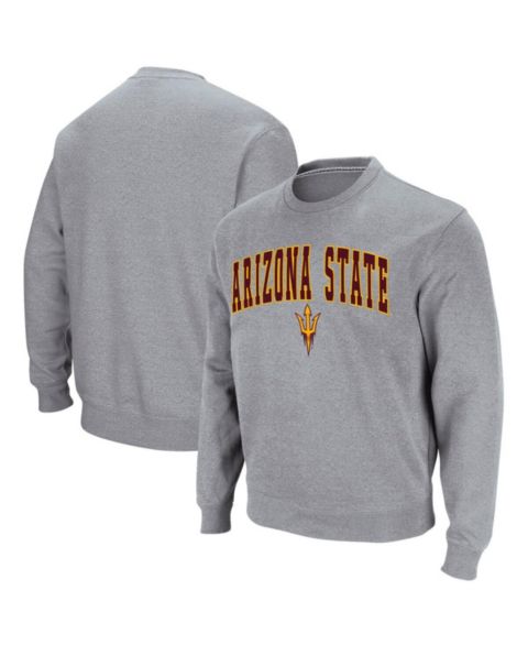 Мужская толстовка Colosseum Arizona State Sun Devils Arch & Logo Pullover, цвет: Меланжевый серый