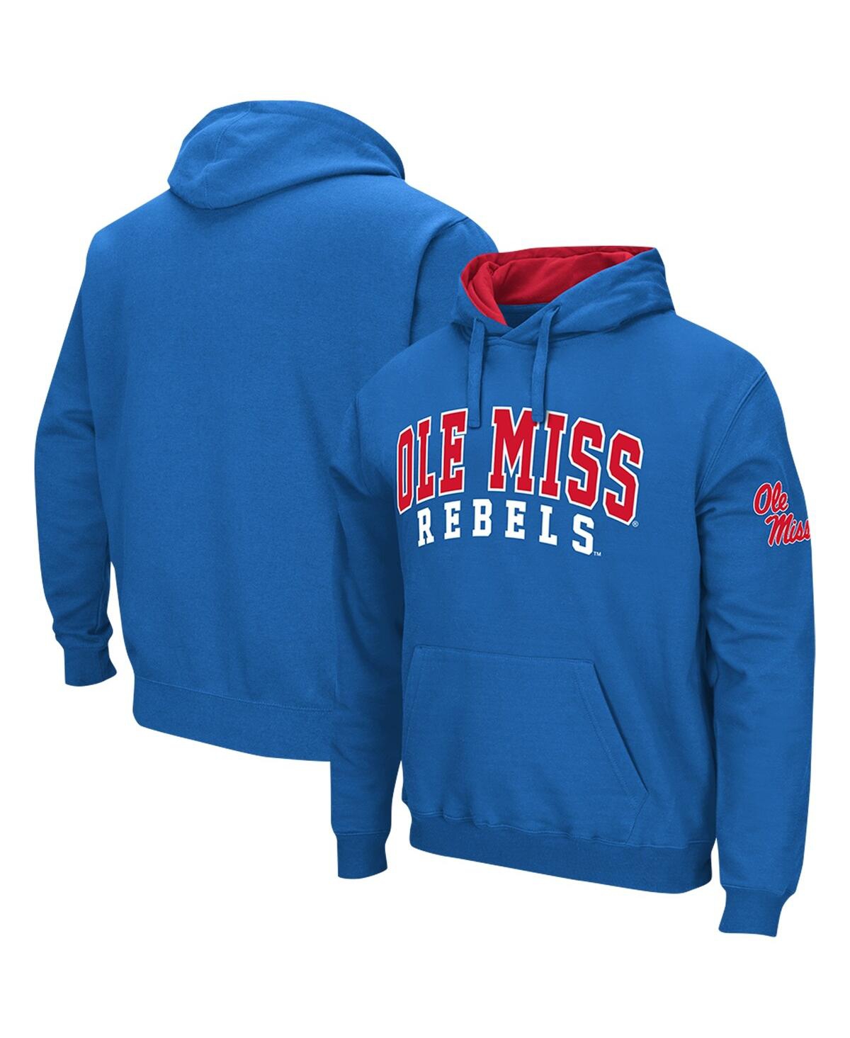 Men's Colosseum Powder Blue Ole Miss Rebels Double Arch Pullover Hoodie - Powder Blue