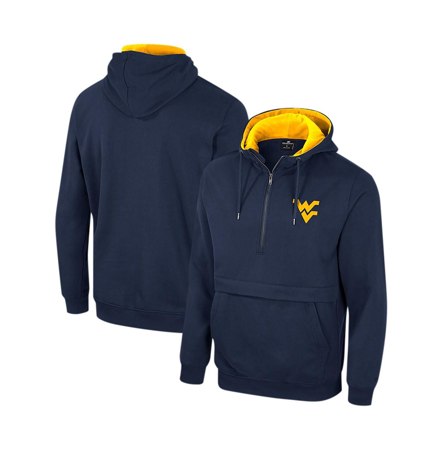 Мужское худи Colosseum Navy West Virginia Mountaineers Half-Zip — фото 1
