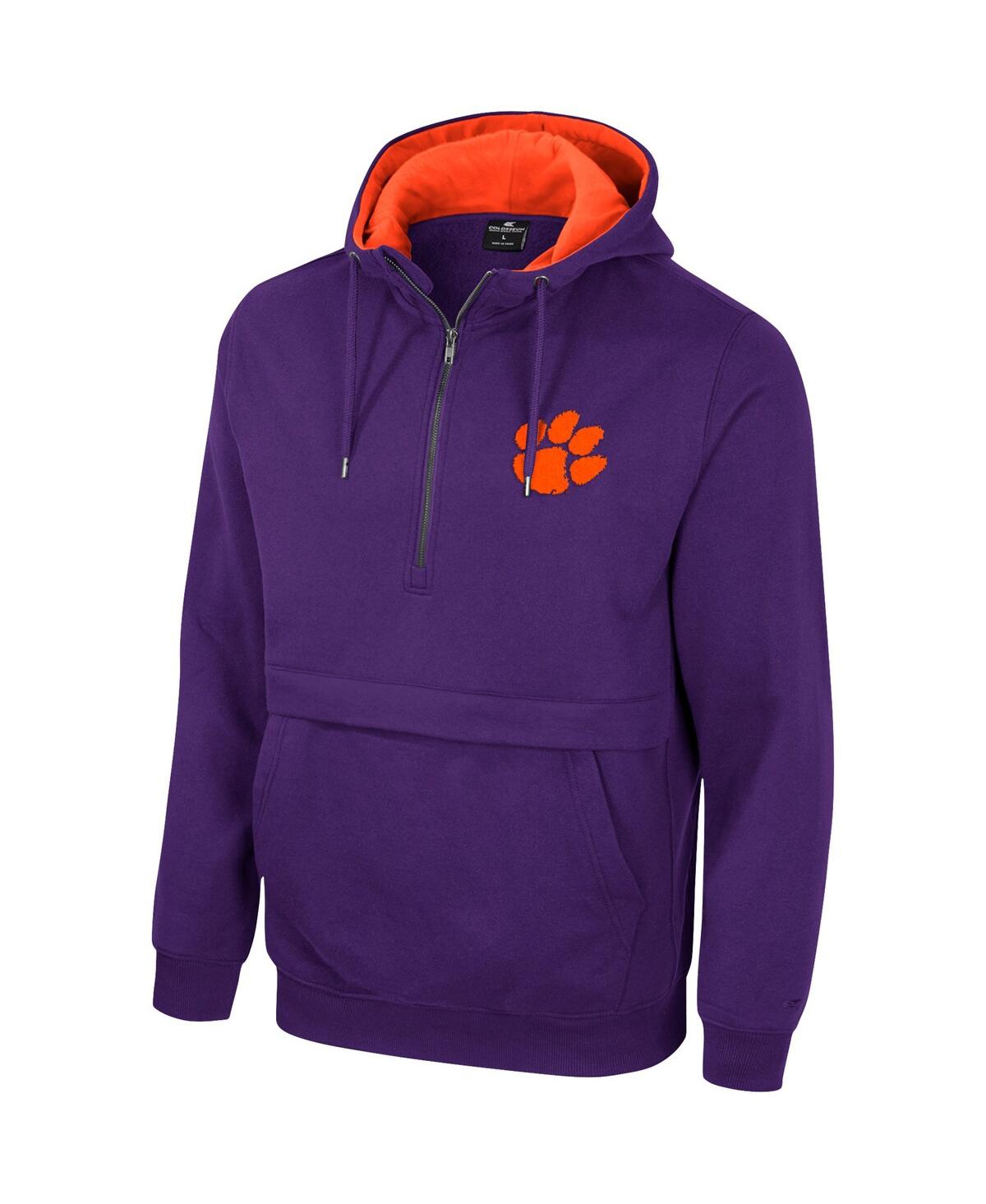 Shop Colosseum Men's  Purple Clemson Tigers Half-zip Hoodie