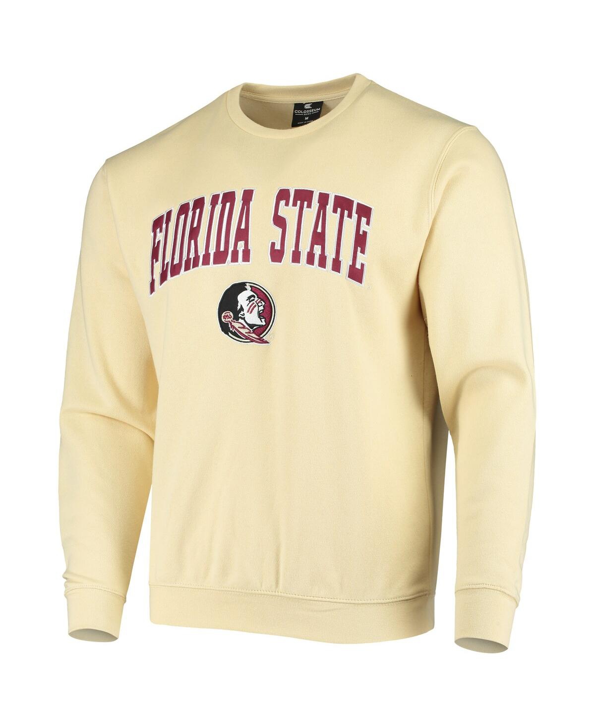 Colosseum Men's Florida State Seminoles Arch & Logo Tackle Twill Pullover Sweatshirt In Charcoal