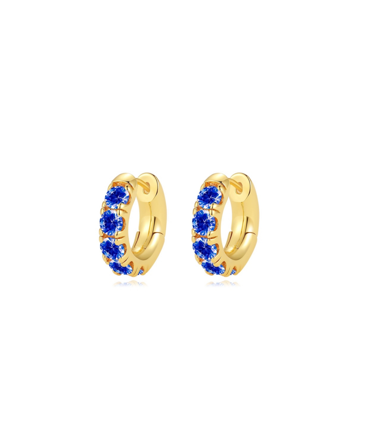 Daniela Huggie Hoop Zirconia Earrings - Sapphire blue
