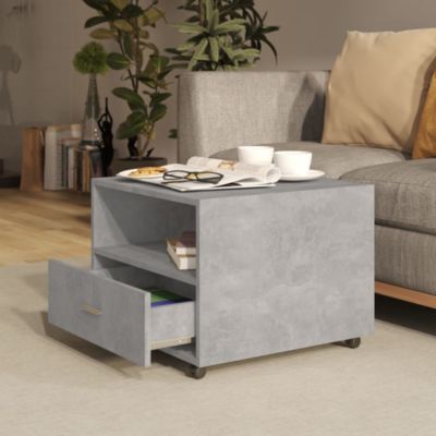 Coffee Table Concrete Gray 21.7"x21.7"x15.7" Engineered Wood