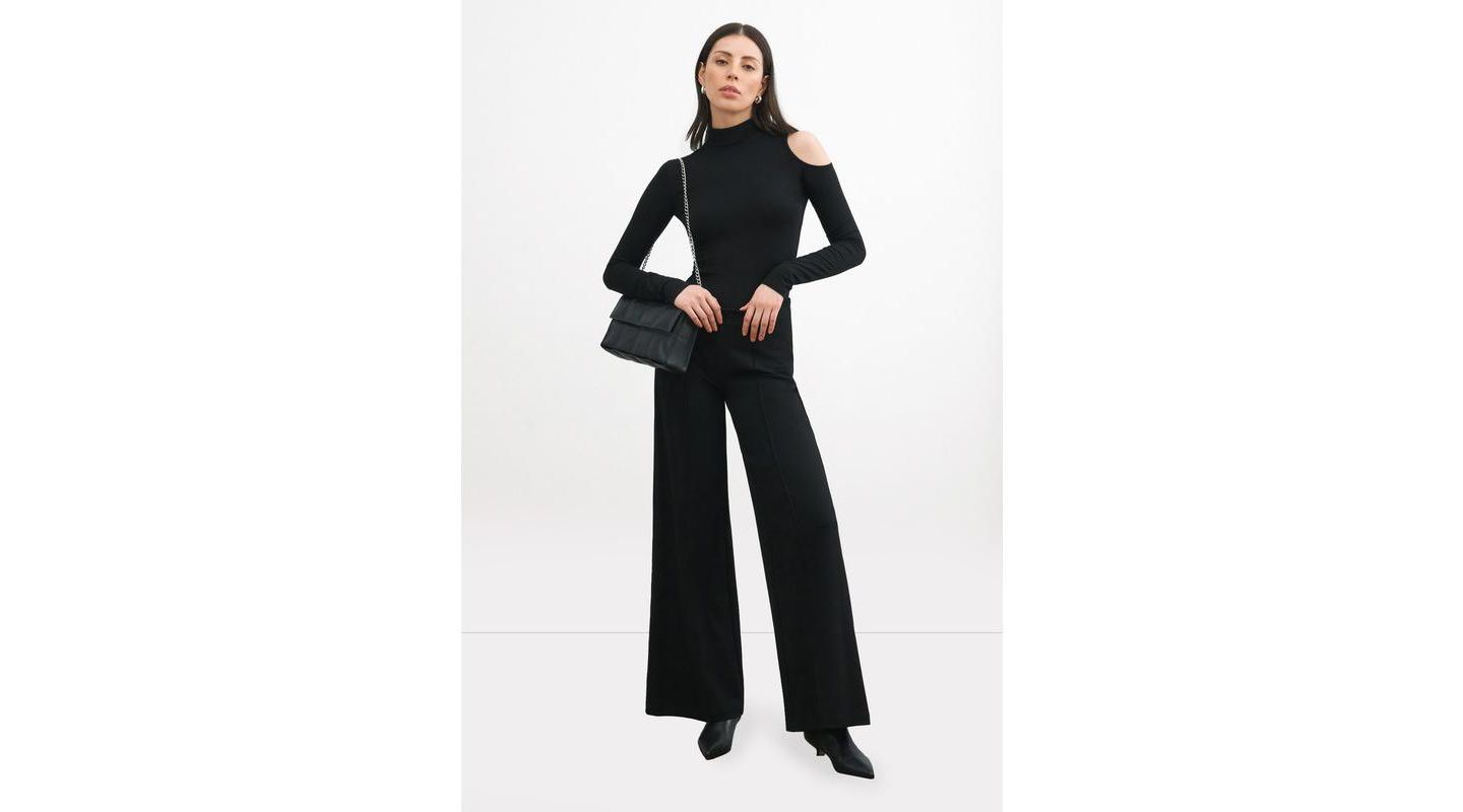 Женские брюки Marcella Gina Wide-Leg Mid-Rise Trousers, цвет: Чёрный — фото 2