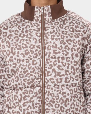 Mens Leopard Print Puffer Jacket