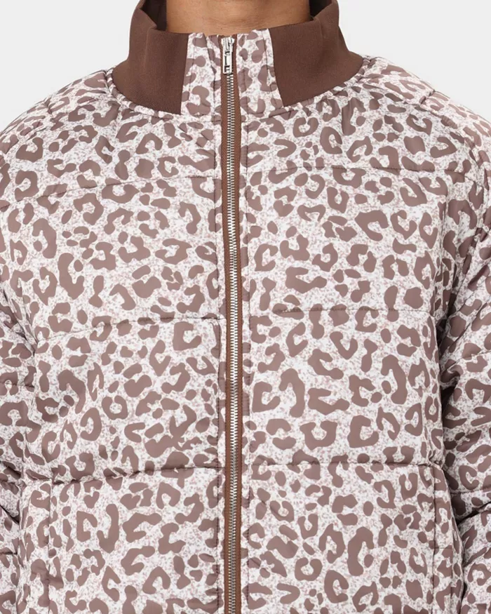 Mens Leopard Print Puffer Jacket - thumbnail 2