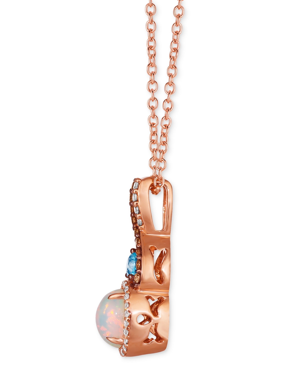 Le Vian Neopolitan Opal (1/2 ct. t.w.), Blue Topaz (1/10 ct. t.w.), & Diamond (1/4 ct. t.w.) Twist 18