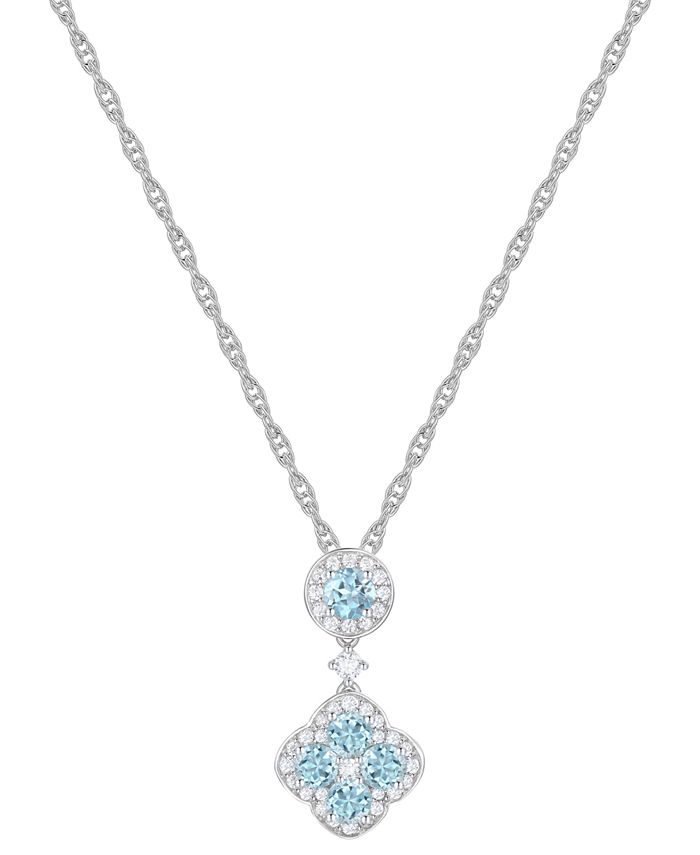 Macy s Santa Maria Aquamarine 3 4 ct. t.w. Diamond 1 4 ct