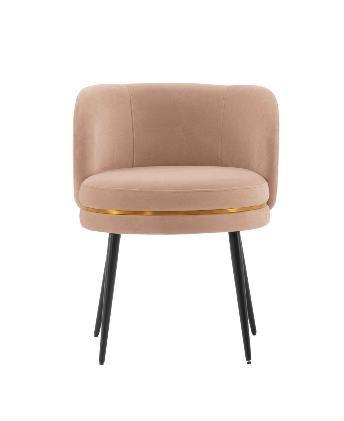 Manhattan Comfort Kaya 22.83" Wide Pleated Velvet Upholstered Dining Chair In Nude