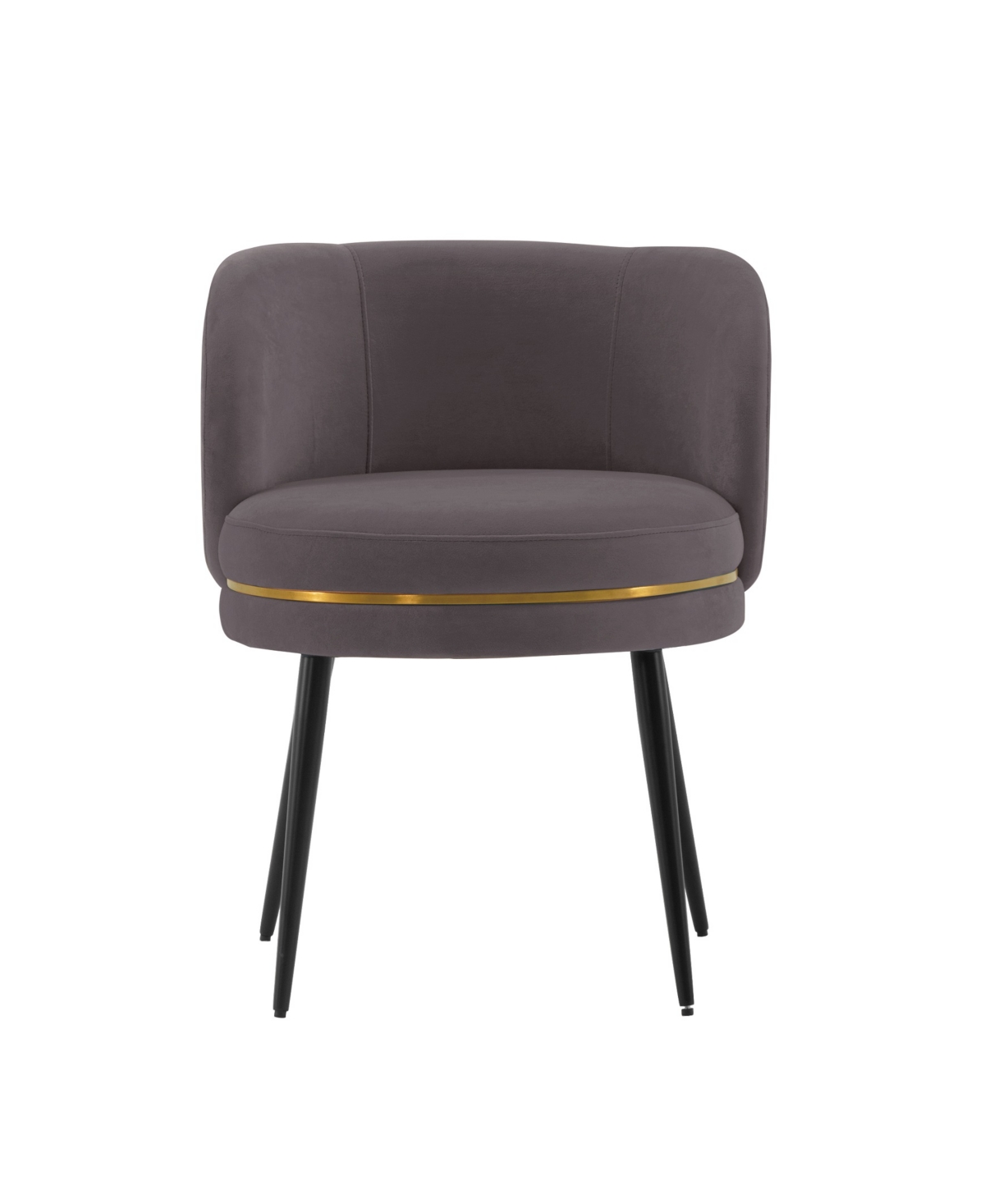 Manhattan Comfort Kaya 22.83" Wide Pleated Velvet Upholstered Dining Chair In Gray