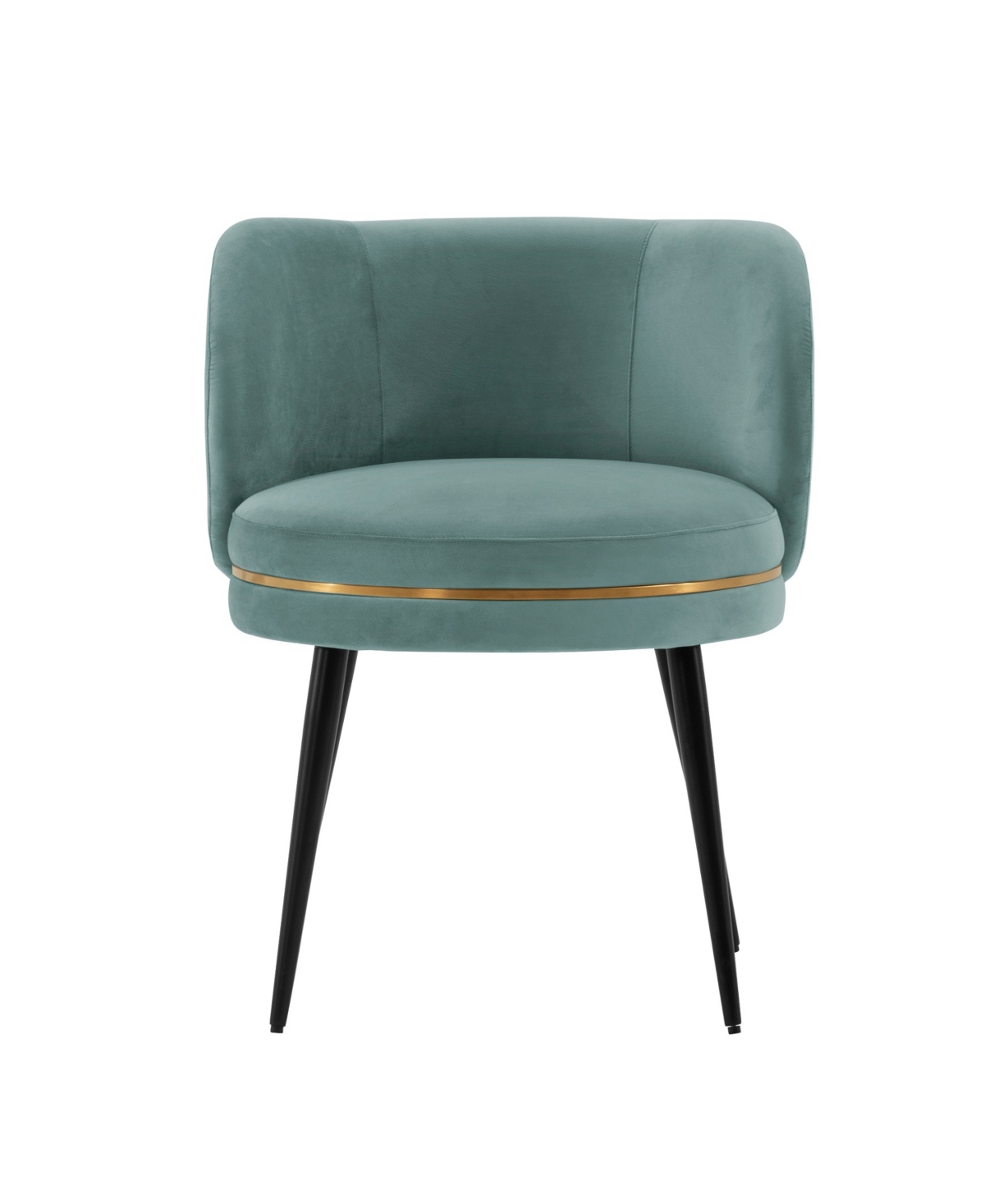 Manhattan Comfort Kaya 22.83" Wide Pleated Velvet Upholstered Dining Chair In Mint Green