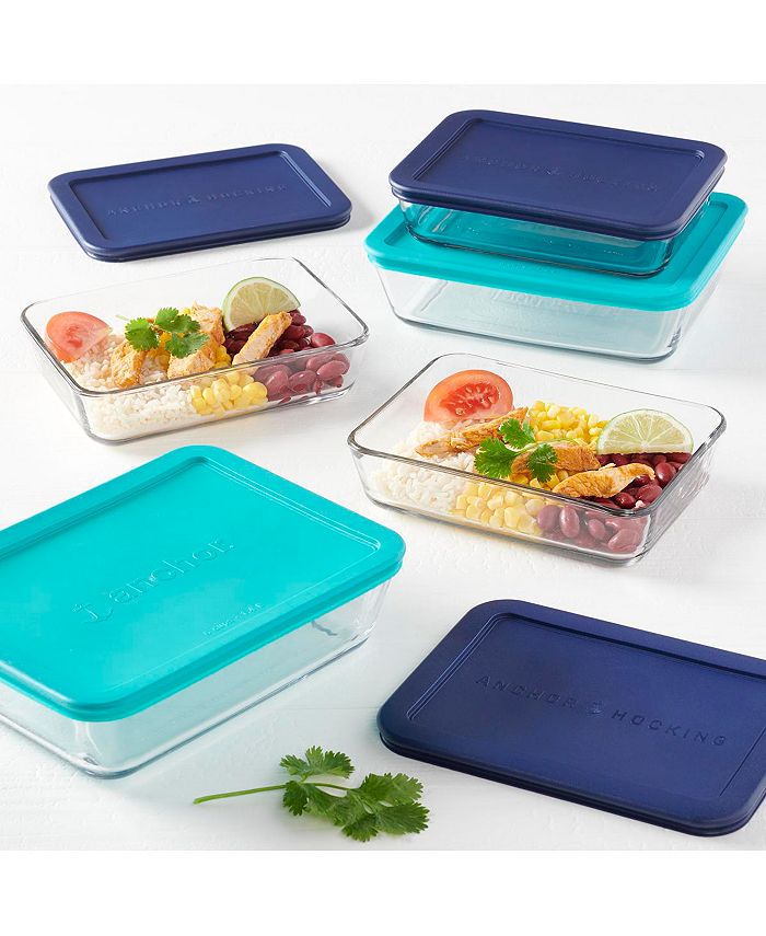 Anchor Hocking 30 Pc. Food Storage Set - Clear with Blue Lids