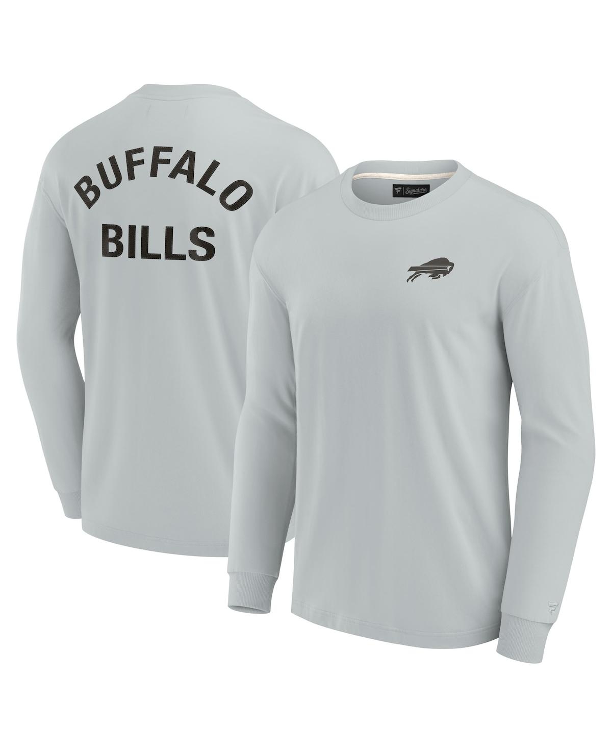 Men's and Women's Fanatics Signature Gray Buffalo Bills Super Soft Long Sleeve T-shirt - Gray