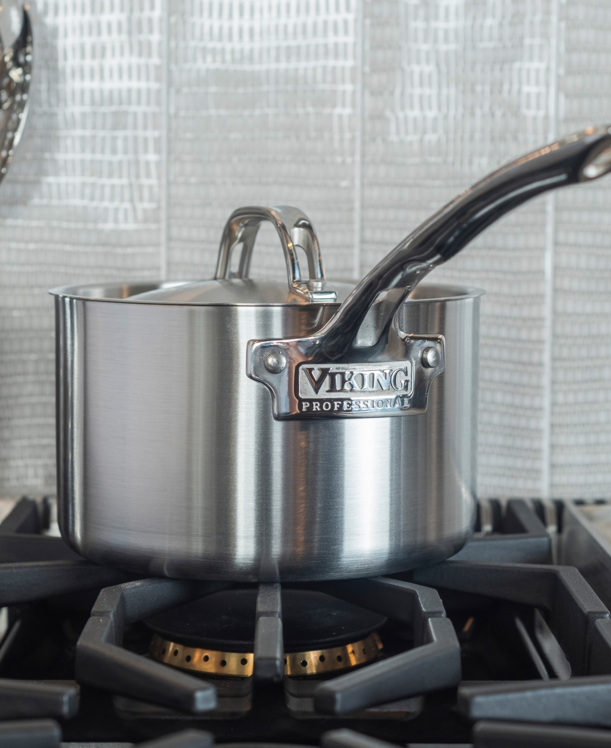 Shop Viking Professional 5-ply Stainless Steel 3-quart Sauce Pan With Metal Lid