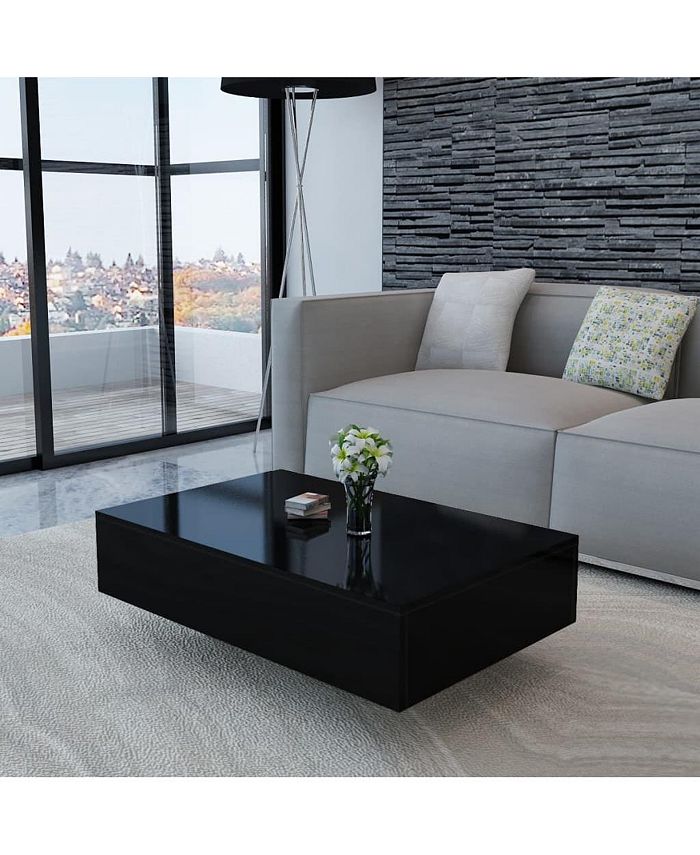 vidaXL Coffee Table High Gloss Black Macy's