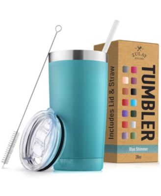 20oz Stainless Steel Tumbler w/ Lid & Straw, Insulated Travel Mug