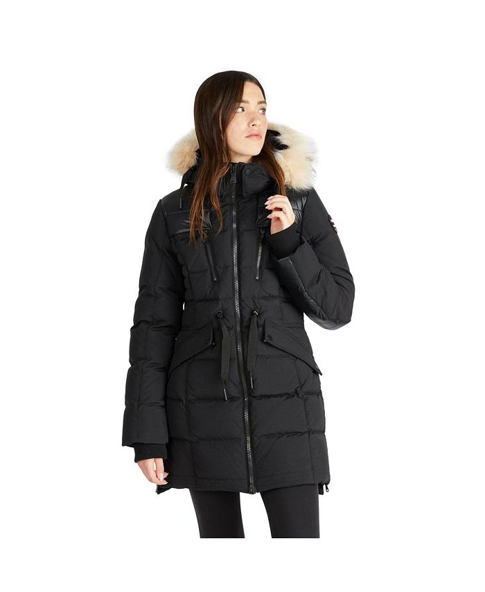 Pajar Women's Alia Mixed Media Quilted Parka with Detachable Hood Fur