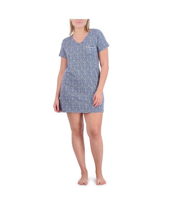 Tahari Women s Short Sleeve V Neck Nightshirt Macy s