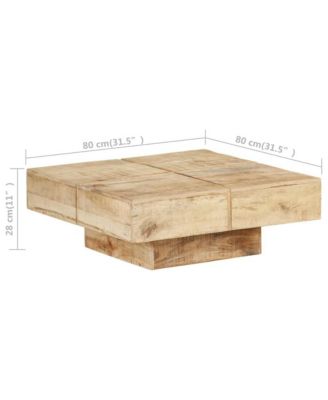 Coffee Table 31.5"x31.5"x11" Solid Mango Wood