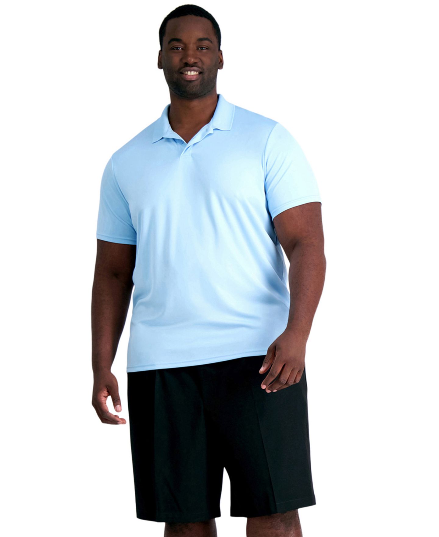 Мужские шорты Haggar Big & Tall Cool 18 PRO® Classic-Fit Stretch Pleated 9.5" Shorts, цвет: Чёрный — фото 1
