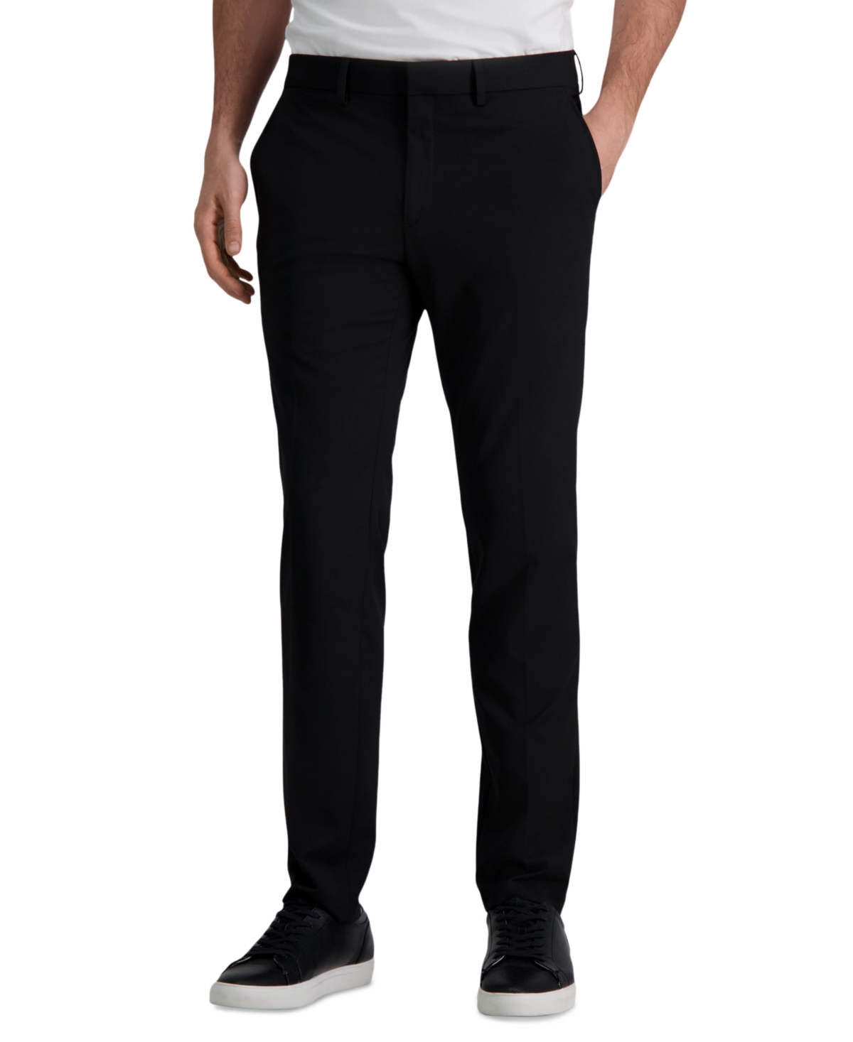 J.m. Haggar Men's 4 Way Stretch Slim Fit Flat Front Suit Pant - Black