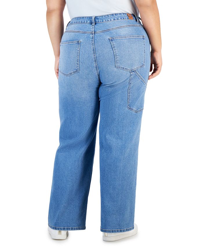 Gogo Jeans Trendy Plus Size Front Seam Straight-Leg Jeans - Macy's