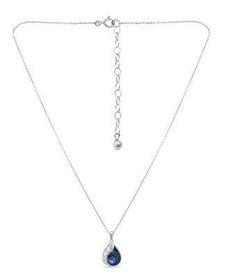 Abalone Inlay Teardrop Filigree Pendant Necklace