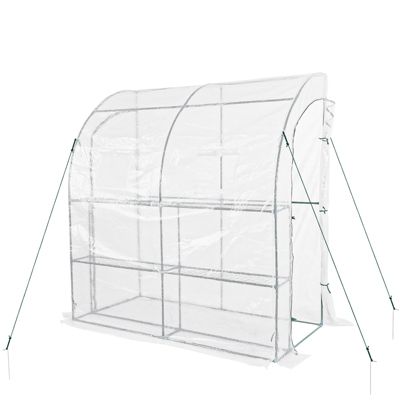 Walk-In Portable Greenhouse with Two Zipper Doors, 6.3ft x 3.3ft x 7.2ft