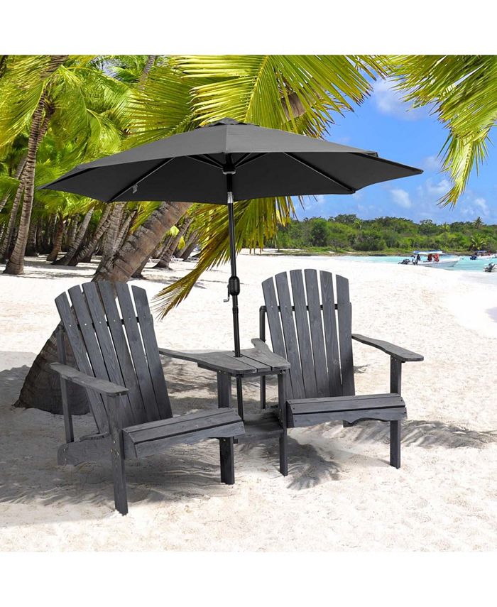 Lawn Chairs Outsunny Wooden Outdoor Two Seat Adirondack Patio