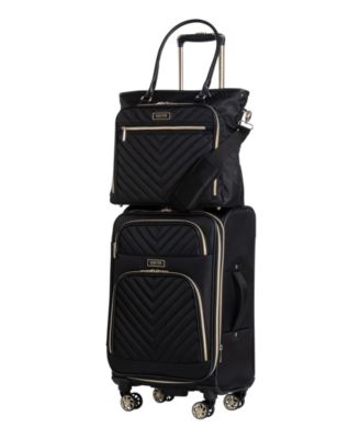 Chelsea Softside Chevron Expandable 2pc 20 Carry-On Luggage + Matching 15 Laptop Tote Set