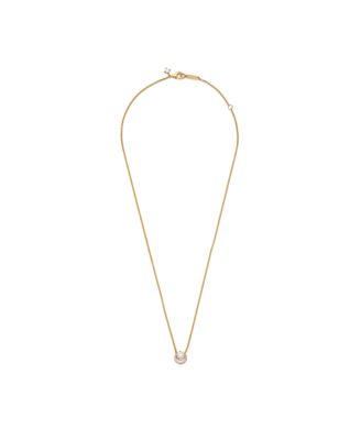 Timeless 14K Gold-Plated Sparkling Round Cubic Zirconia Halo Pendant Collier Necklace