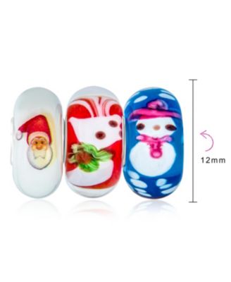 Christmas Charm Bead Set Reindeer Santa Snowman for European Bracelets