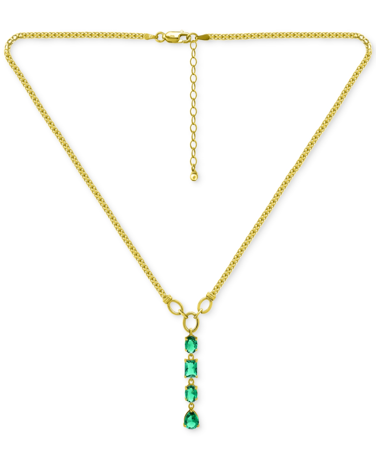 Lab-GrownLariat Necklace (2-3/4 ct. t.w.) in 18k Gold-Plated Sterling Silver, 16