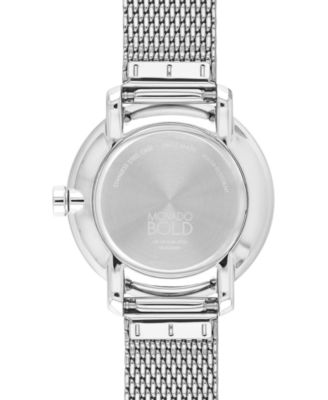 Women's Swiss Bold Shimmer Stainless Steel Mesh Bracelet Watch 34mm