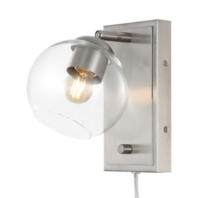 Hugo Minimalist Modern Plug In Or Hardwired Adjustable Iron LED Wall Sconce with Rotary Dimmer