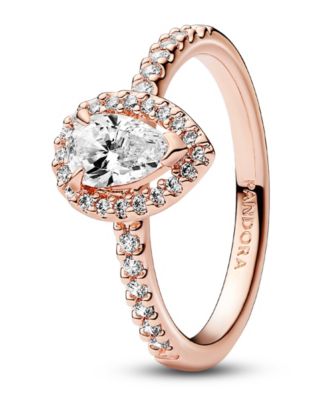 Cubic Zirconia Pear Halo Ring