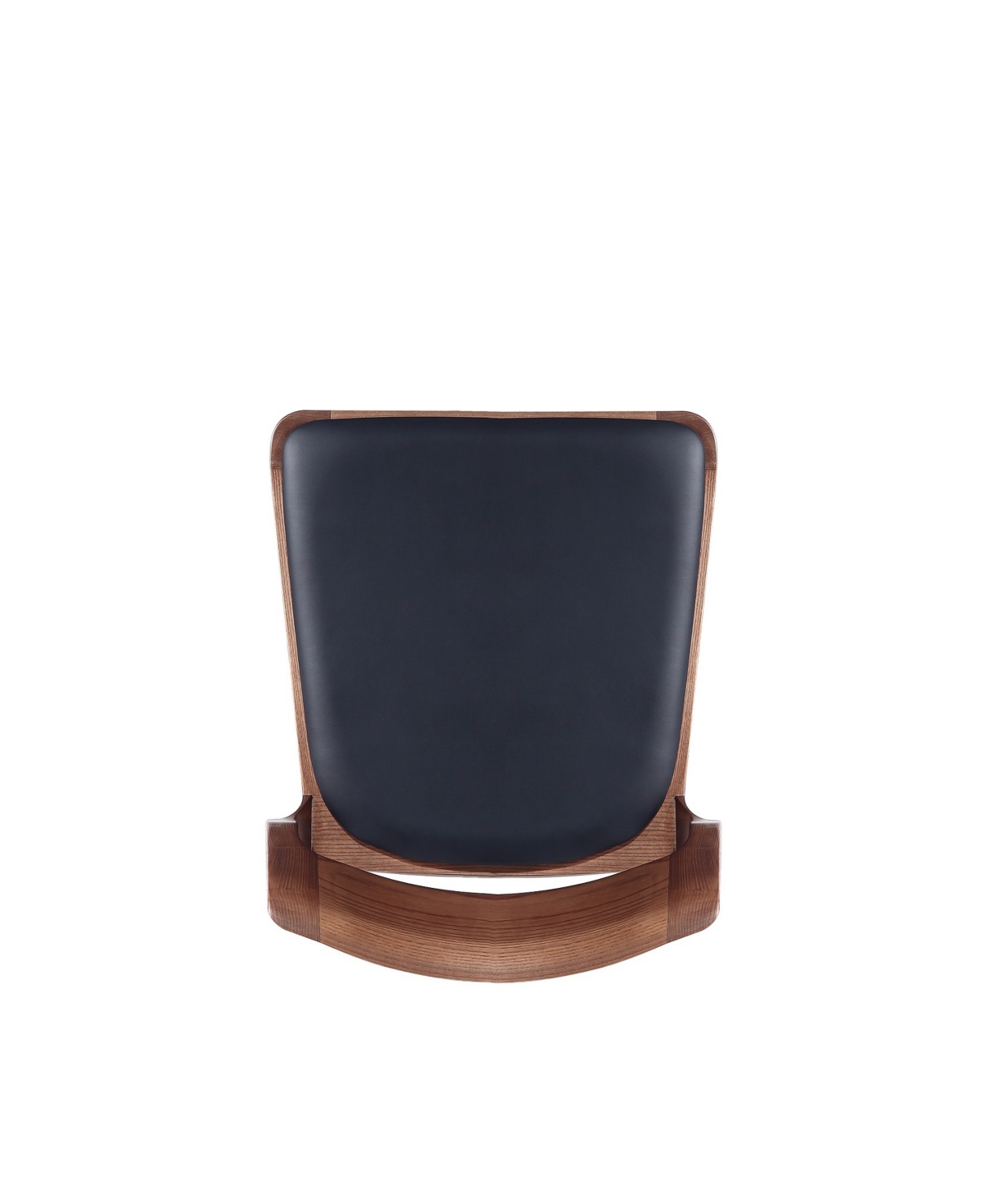 Shop Manhattan Comfort Moderno 2-piece Faux Leather Upholstered Stackable Dining Chair Set In Walnut And Black