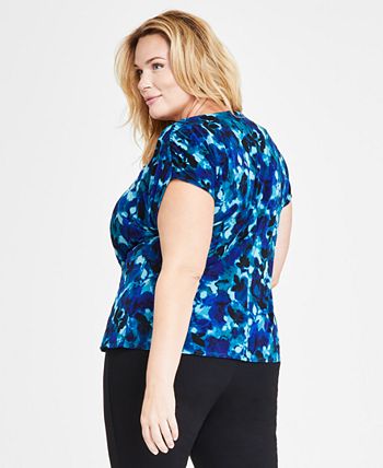 I.N.C. International Concepts Plus Size Twist Front Top Pull On