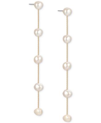 Imitation Pearls Earrings Dripping in 18K Gold Plating