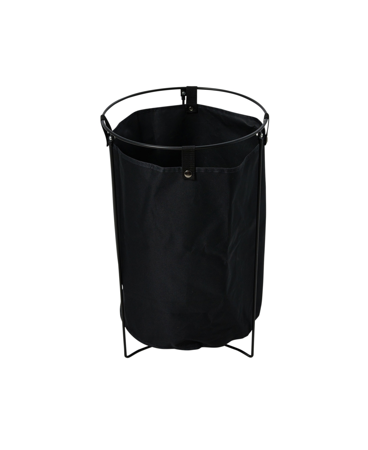 Metal Wire Frame Laundry Hamper with Removable Canvas Bag - Black