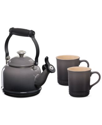 Enamel-on-Steel Demi Kettle & Stoneware Mug Set
