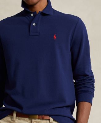 Men's Classic Fit Long Sleeve Mesh Polo