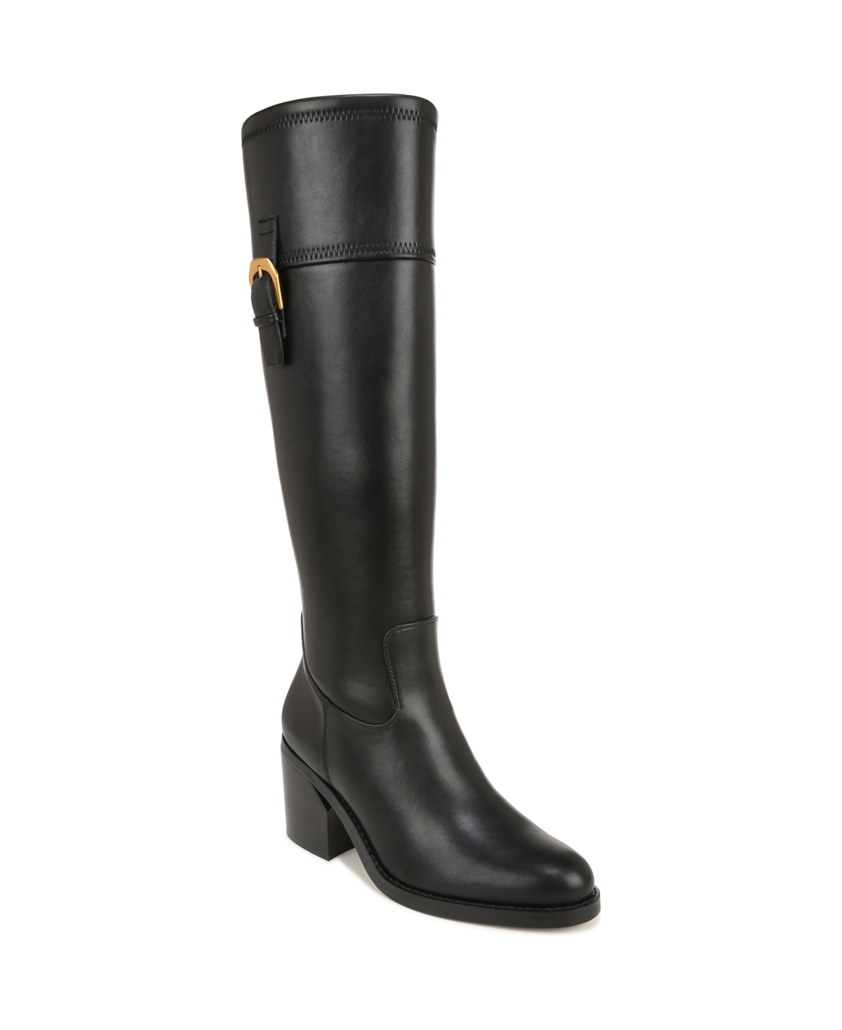 Franco Sarto Adabella Wide Calf Knee High Boots In Black Faux Leather