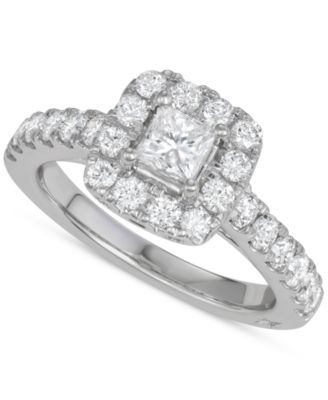 Diamond Princess Halo Bridal Set (2 ct. t.w.) in 18k White Gold