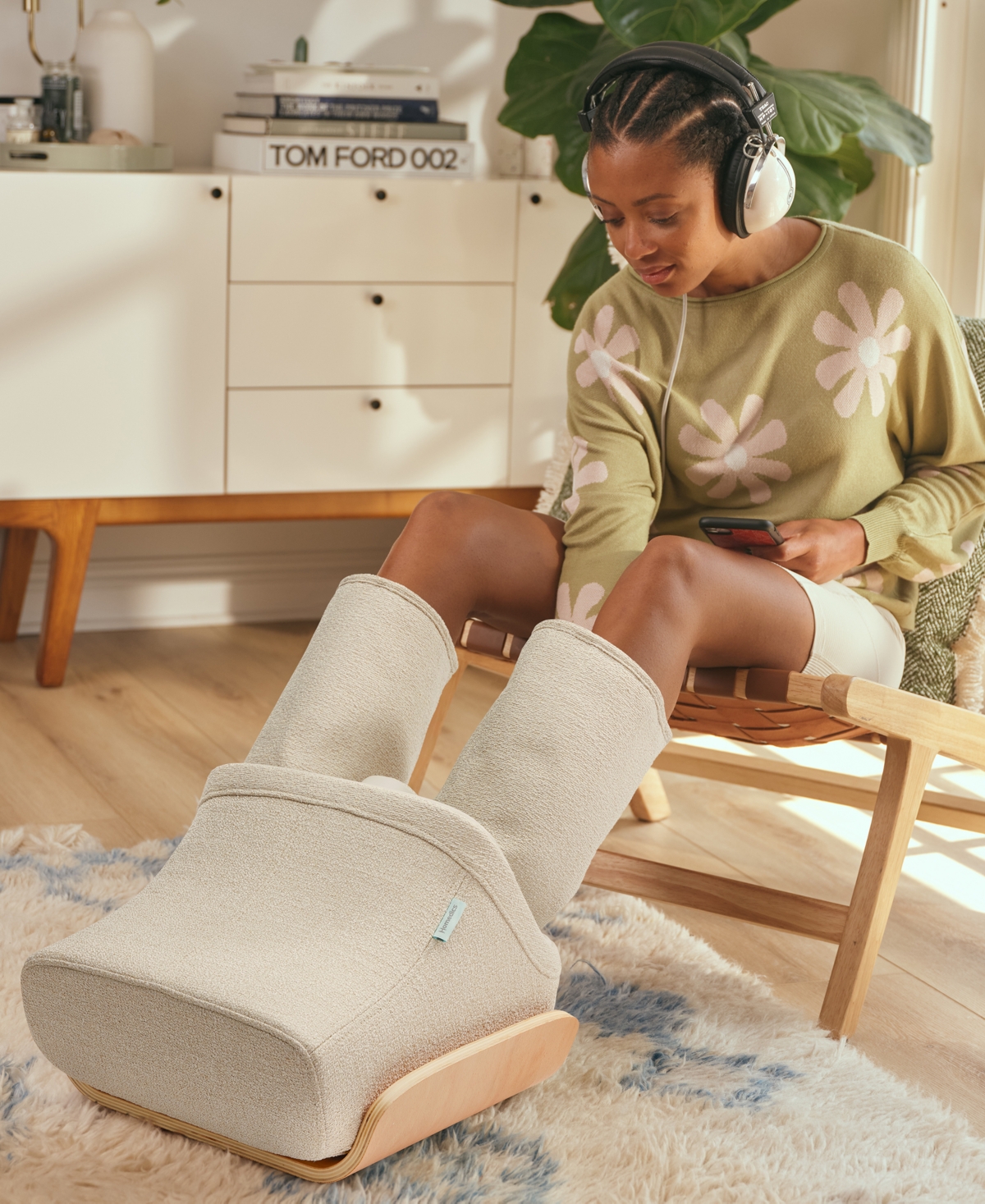 Shop Homedics Compression Boot Foot And Calf Massager With Heat In Gray