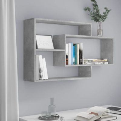 Wall Shelves Concrete Gray 40.9"x7.9"x23" Engineered Wood