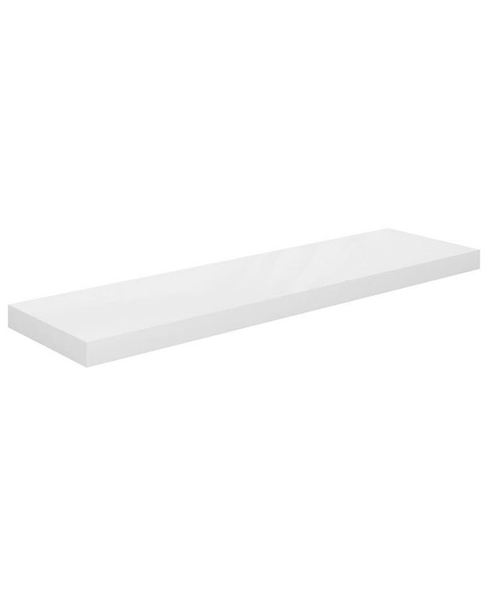 vidaXL Floating Wall Shelf High Gloss White 35.4"x9.3"x1.5" MDF Macy's