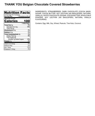 Thank You Belgian Chocolate Covered Strawberries - 12 Pc